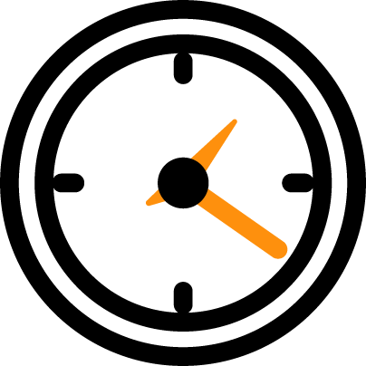 Group-1296 Black and orange icon of a clock