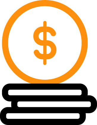 Group-1298 Black and orange icon of dollar sign